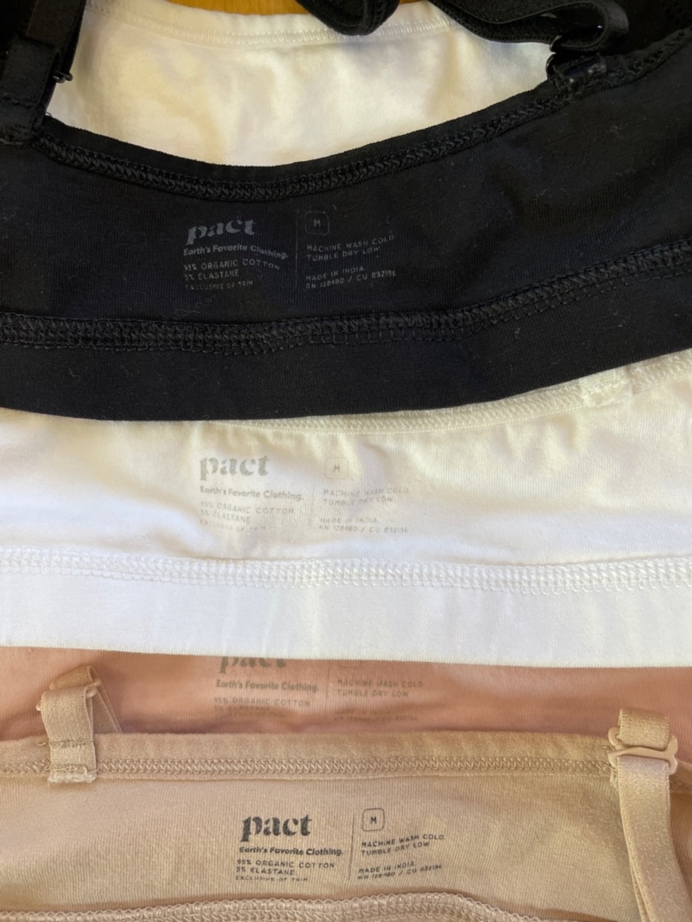 Pact Everyday Strappy Scoop Bralette M Lot of 4 - Picture 3 of 4